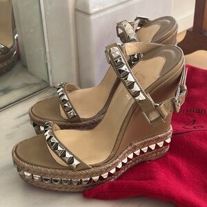 Christian Louboutin Cataclou Wedge Sandals Espadrilles 38/39